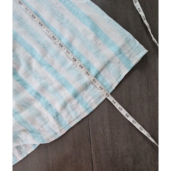 Crown & Ivy Off Shoulder Teal Stripe Mini Dress Balloon Sleeve Embroidered XS - Picture 5 of 10